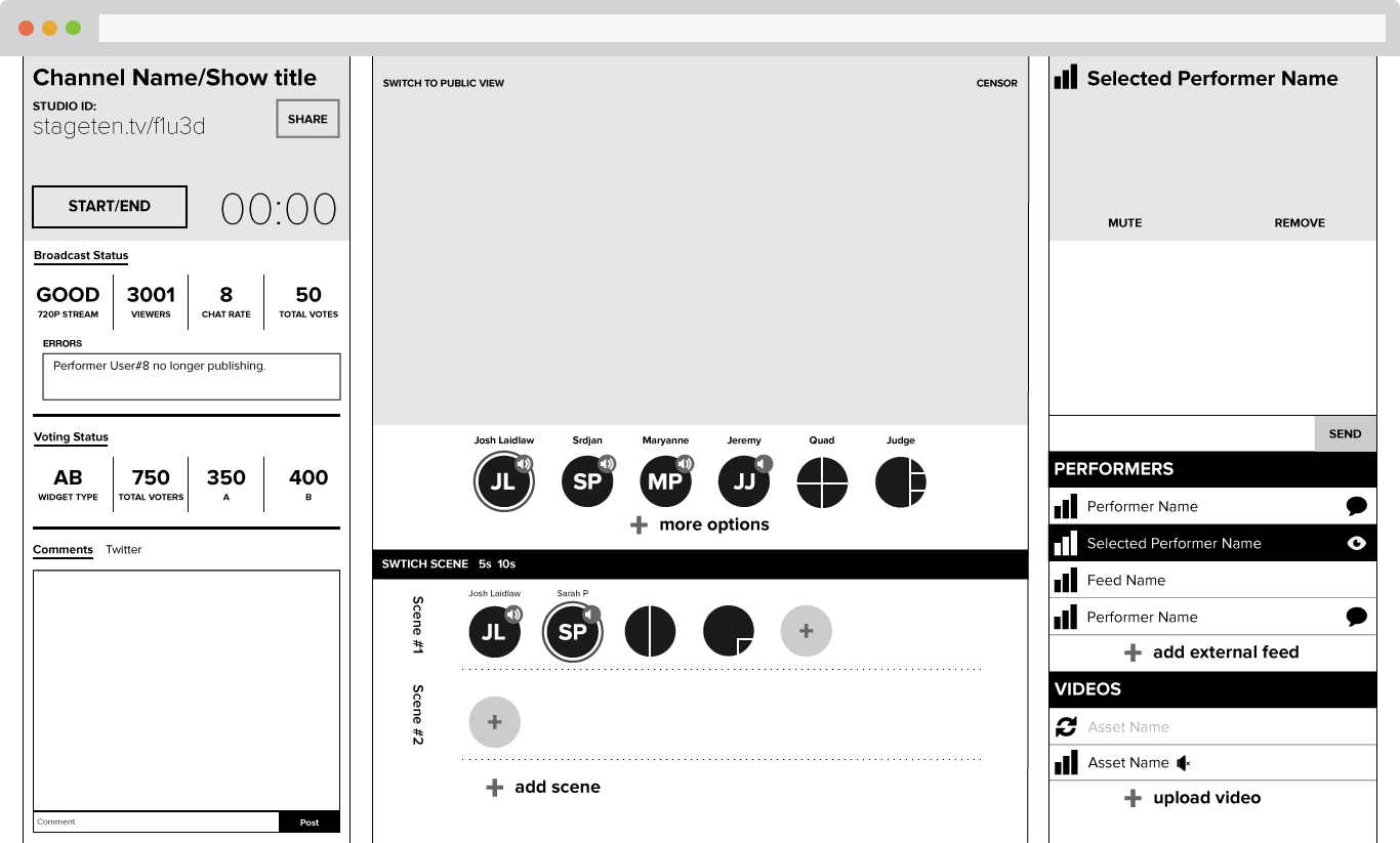 Stage TEN's planned revised cloub-based control room